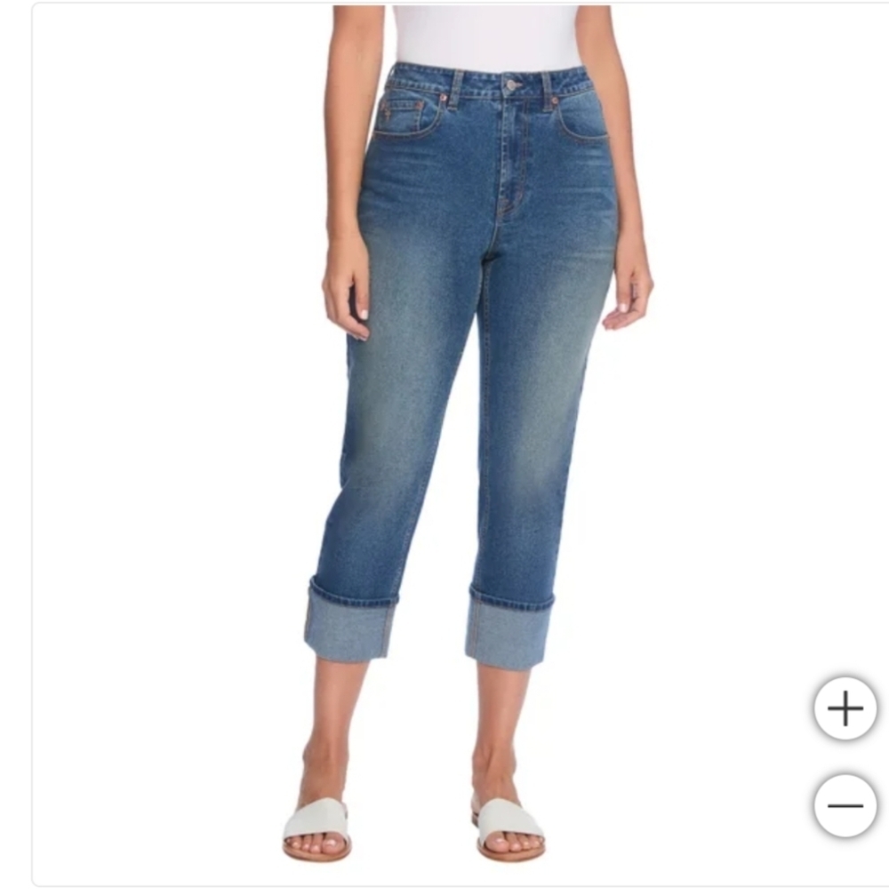 Frye women's high-rise tapered hem stretch jeans, Denim sz 10/30 oversized. - Picture 13 of 17